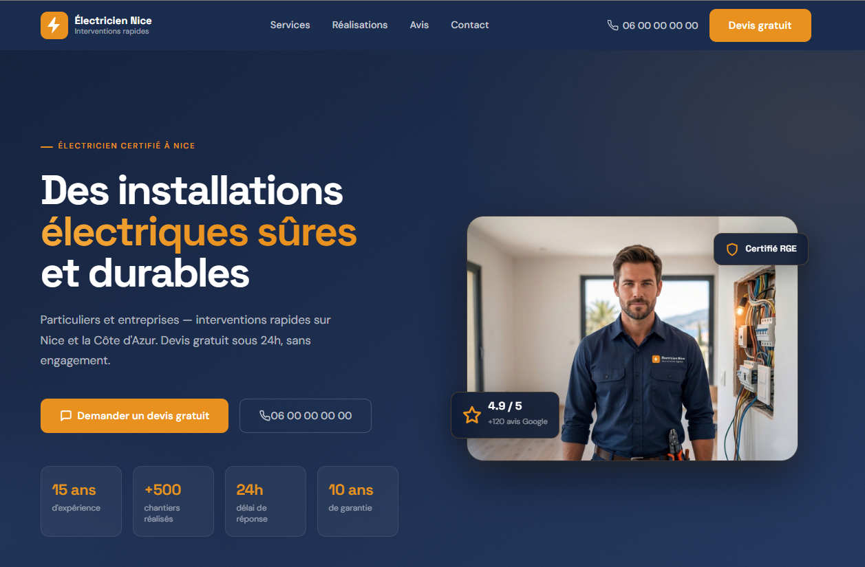 Electricien, Nice